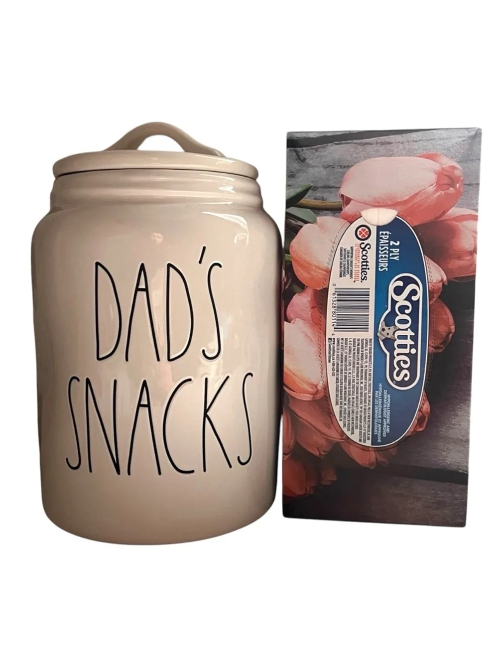 BRAND NEW Rae Dunn DAD’S SNACKS Ceramic Canister storage kitchen organizer 9